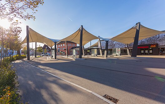 Busparkplätze in Günzburg. Foto: Philipp Röger für die Stadt Günzburg.