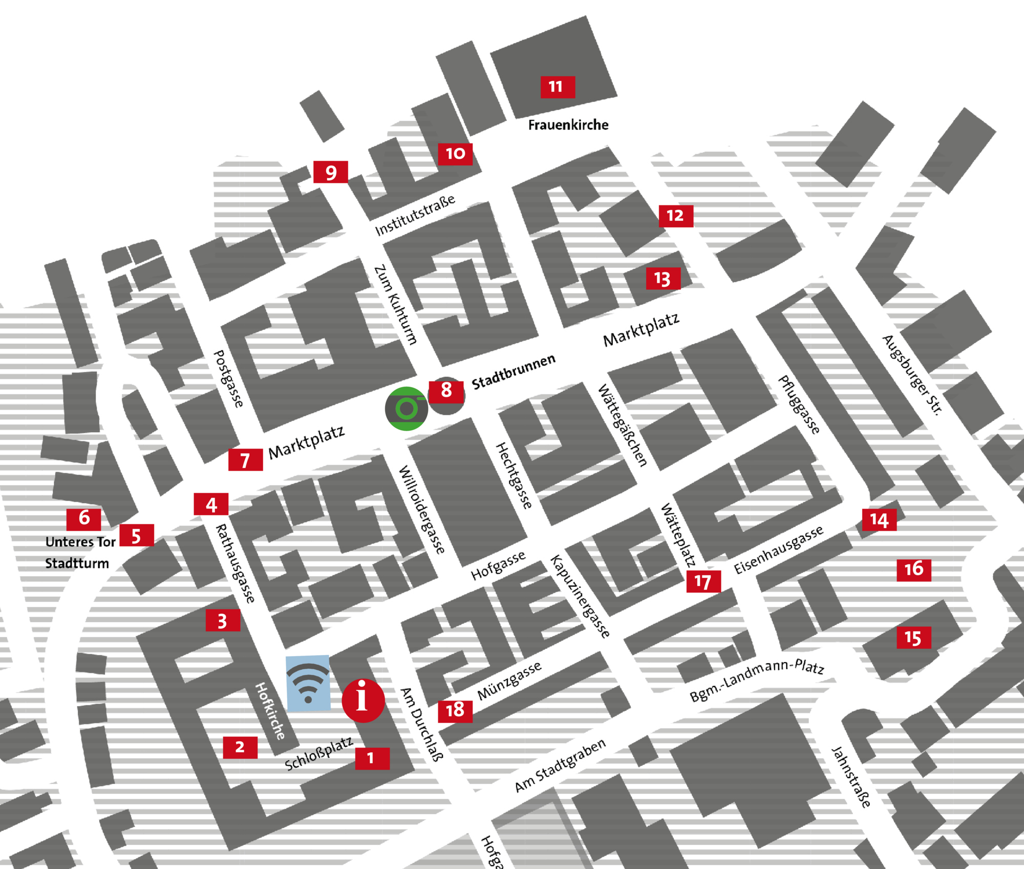 Historischer Stadtrundgang. Graphik: Stadt Günzburg