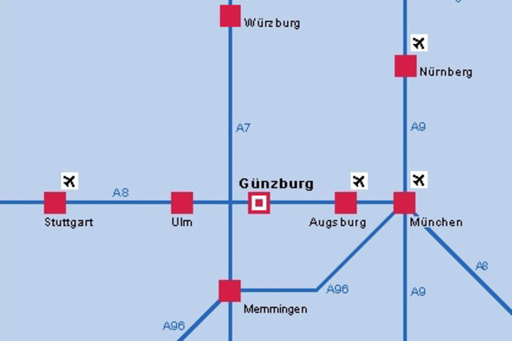 Anreise nach Günzburg